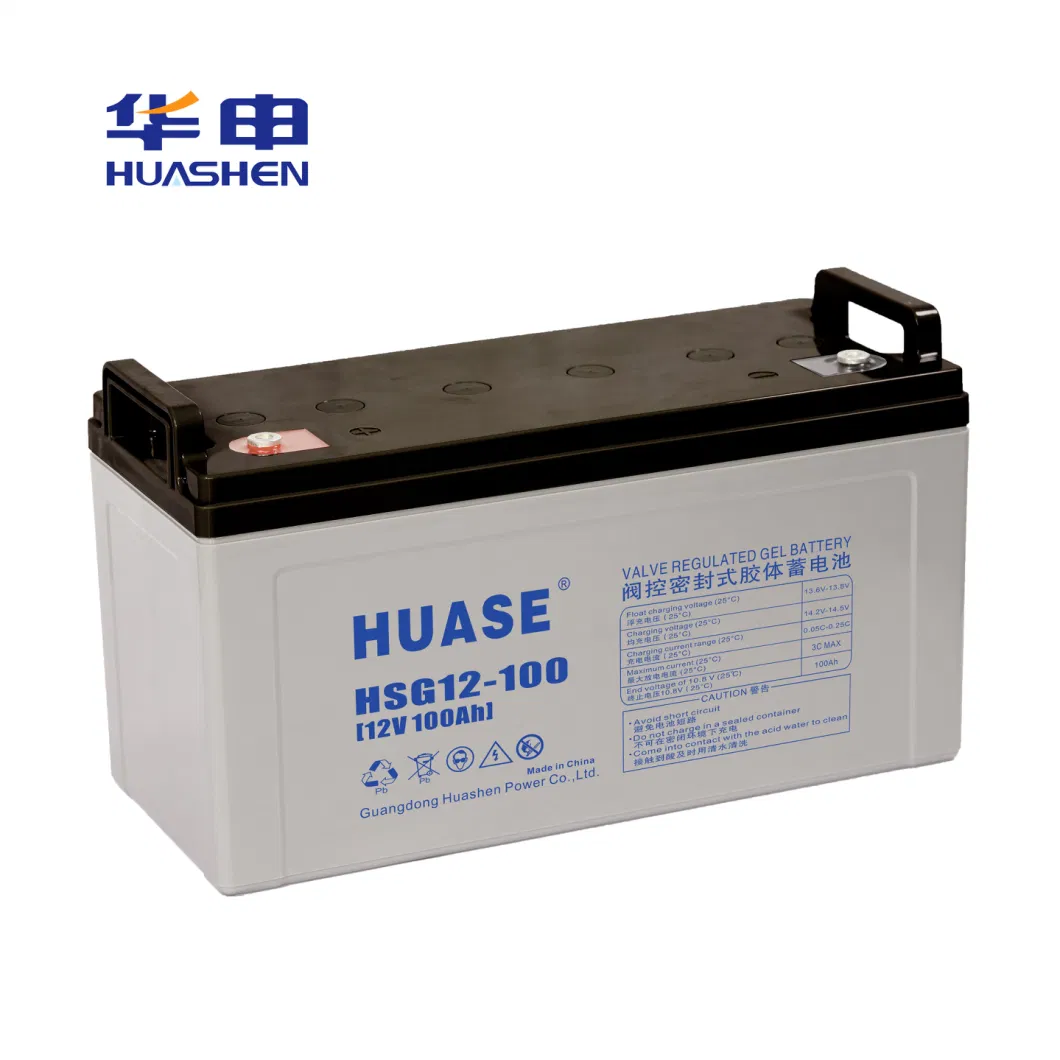 Huase 12V Lead-Acid Battery Solar Gel Deep Cycle Colloidal Battery AGM off Grid on Grid Power Generation Gel Battery