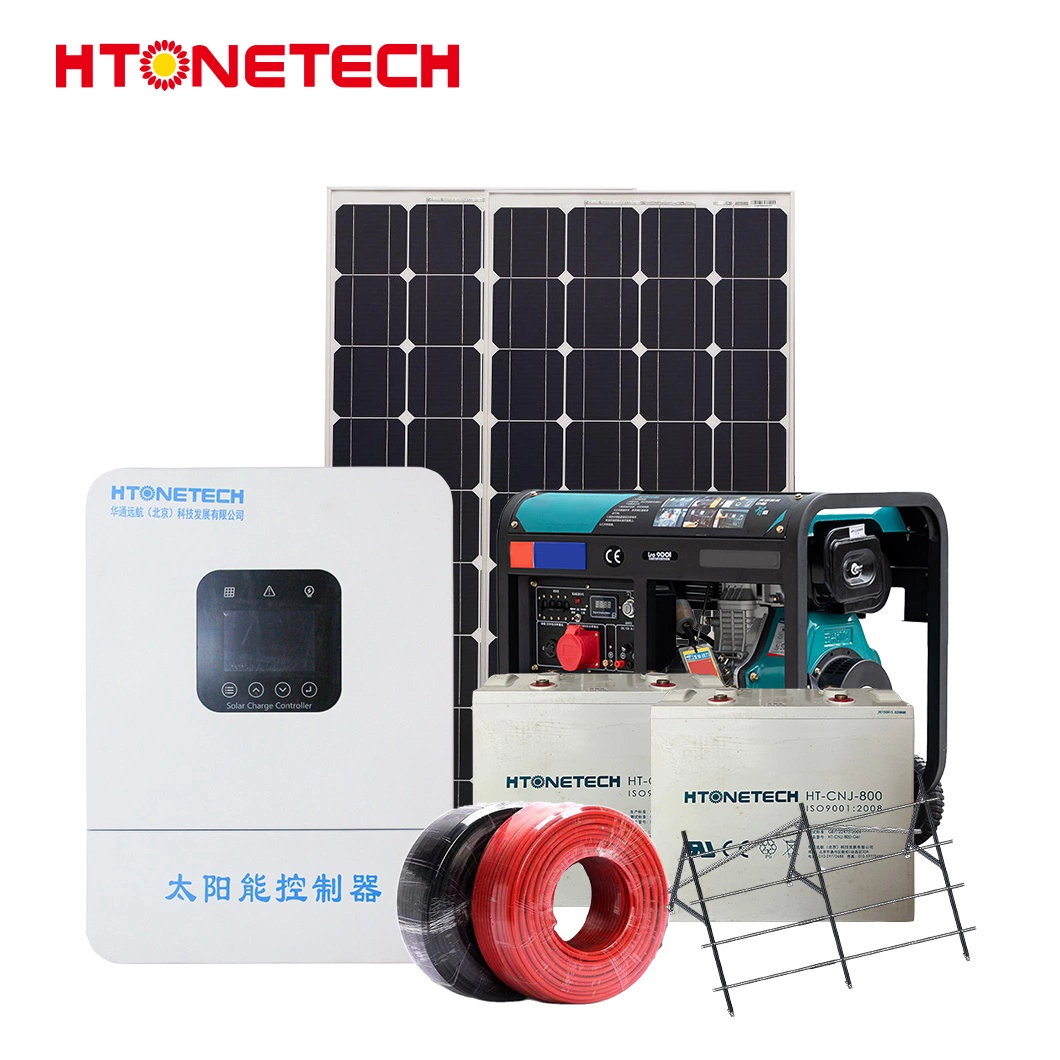 Htonetech Low Price 15kw Solar System off Grid China 500W 800W 1000W 1500W 420W Monocrystalline Solar Panels 10kv Diesel Generator RV off Grid Solar System