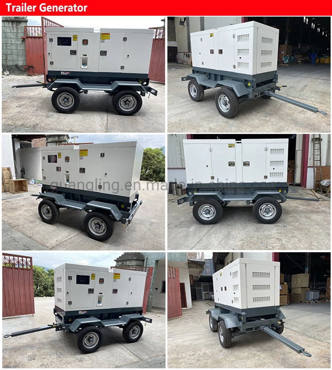15kw 20kw 25kw 30kw 40kw 50kw 60kw 75kw 80kw 100kw Solar Power Silent Diesel Mobile 3 Phase Electric Power Generator Trailer Price List