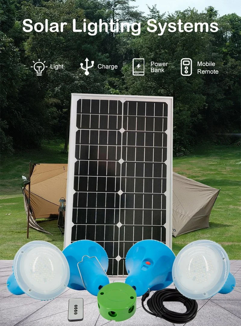 Portable Solar Power Lighting Kit for Home Lighting 25W 30W Solar Power System with 52LED Power Display Sre-99g-4