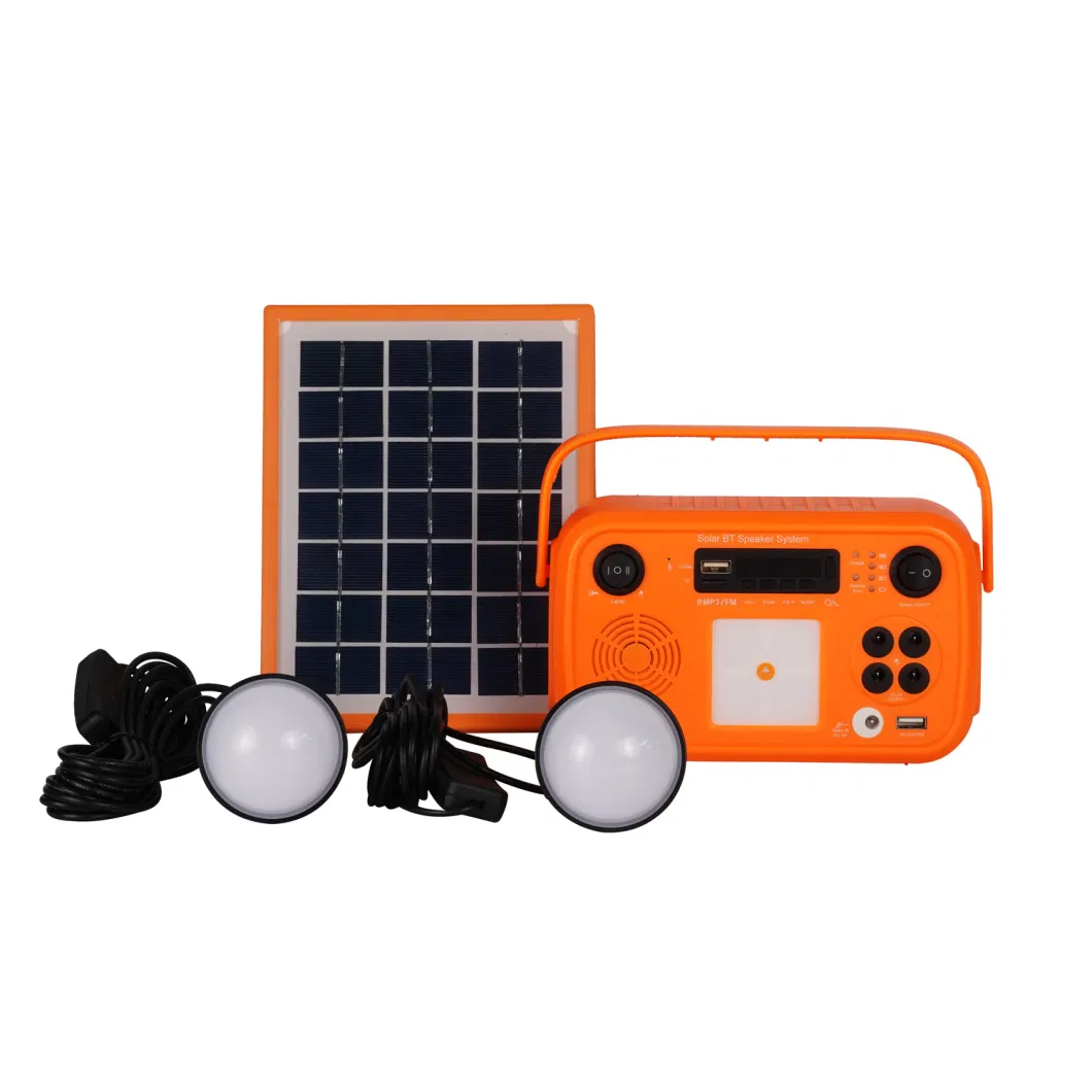 Mini Home Solar Lighting System Portable Solar Kit with FM/Radio/ Bt Speaker off Grid Solar Power System Solar Kit for Home Use