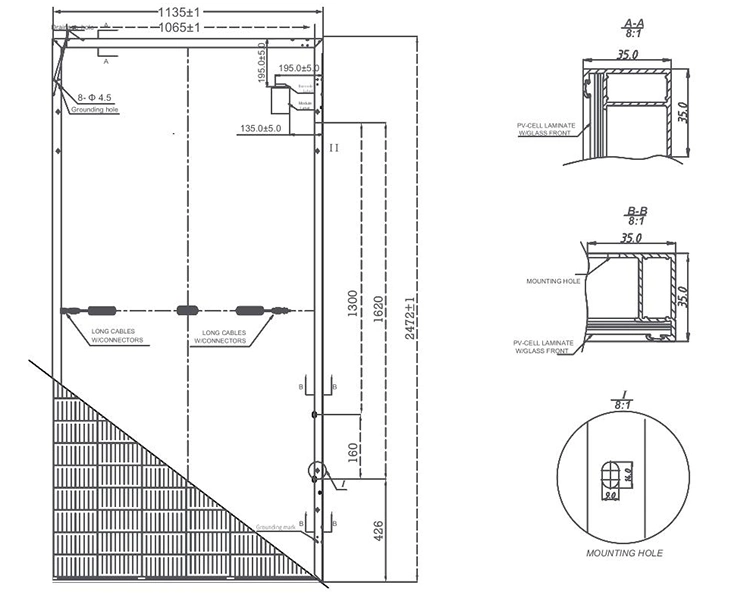 Mono Monocrystalline Ground Rooftop Mounted PV Power 550W3 Kilowatt Solar Panel