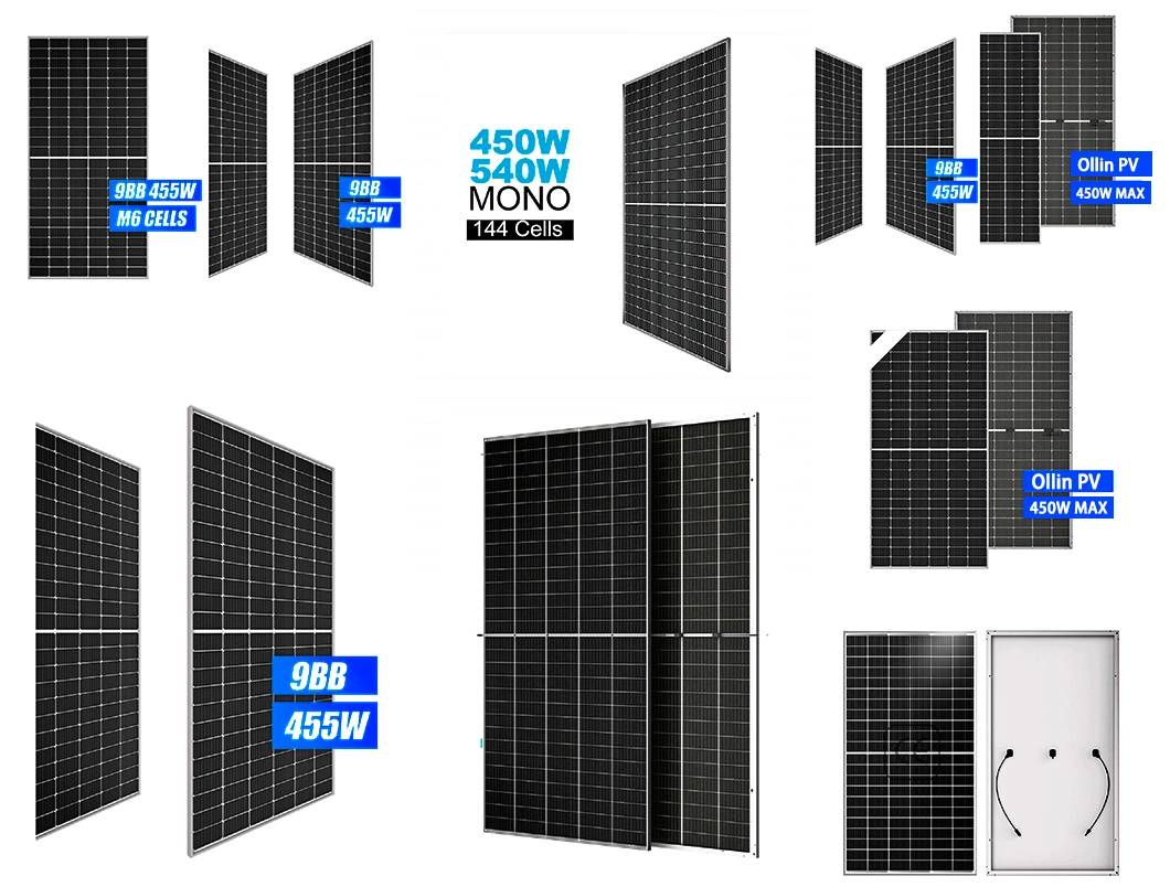 China Factory 440W 445W 450W 455W 460W Half Cell IP68 Solar Panel for Home System
