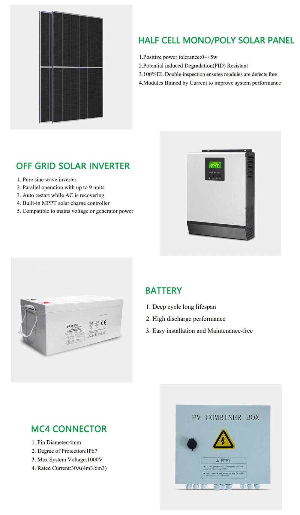 Complete Solar Kit 3kw 5kw off Grid Solar Power System Price