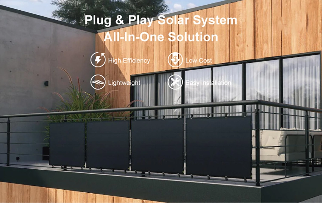 Balcony Solar Solution on Grid off Grid Solar System 1kw 2kw 3kw Solar Balcony System Inverter Power Low Voltage Battery Hybrid Inverter