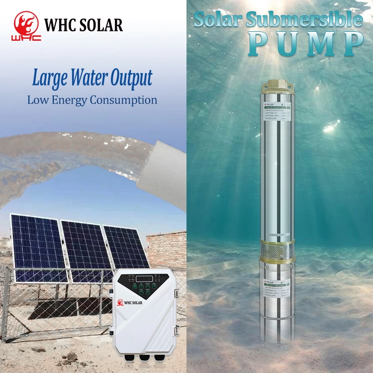 Whc Portable Deep Well1.5kw Solar Submersible Water Pump System Solar Water Pump