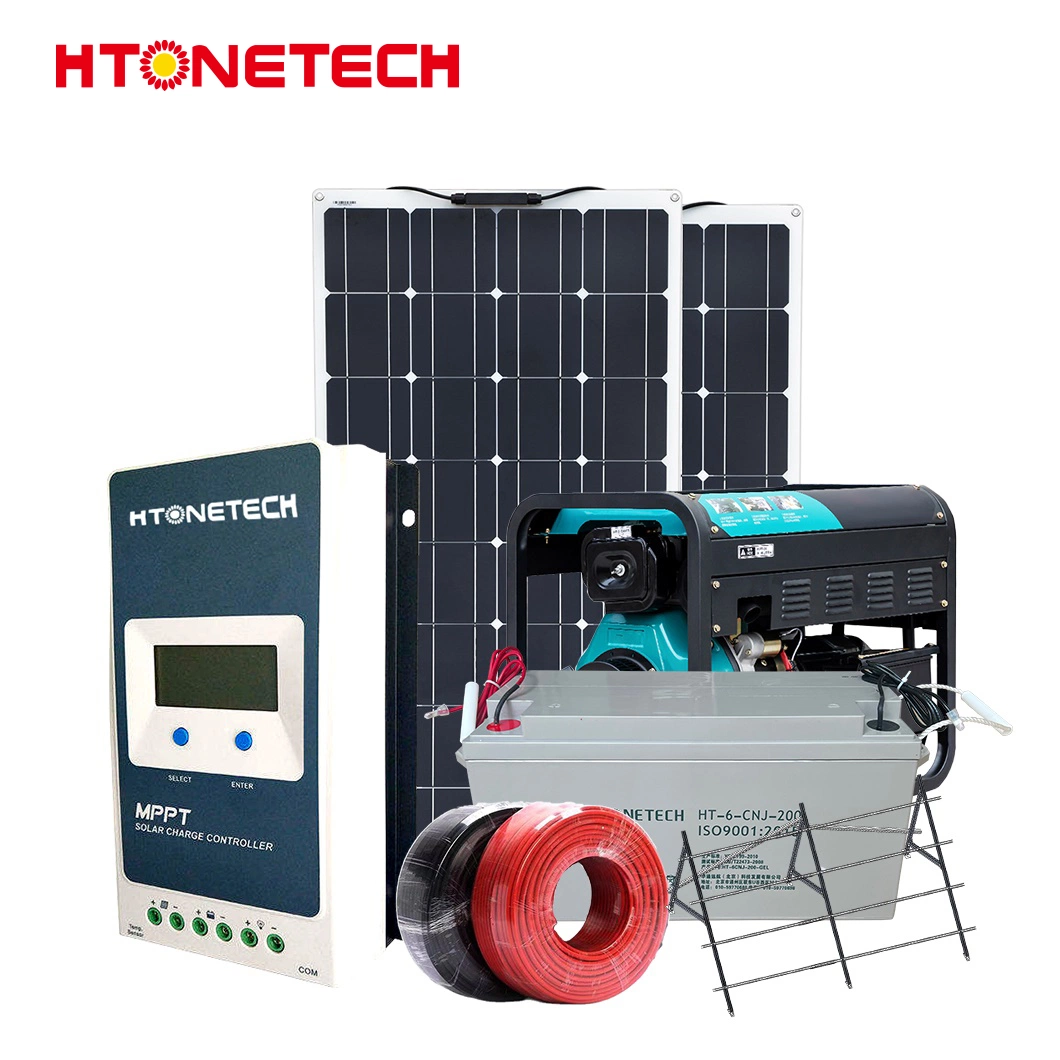 Htonetech Personalized Good Price Solar System 3kw off-Grid China Solar Panel 460W Monocrystalline 14 kVA Diesel Generator Complete Solar System Hybrid 5 Kw