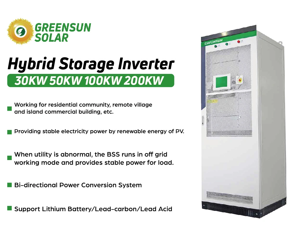 Greensun Low Frequency 50kw 60kw 100kw 200kw Hybrid Solar Power Inverter