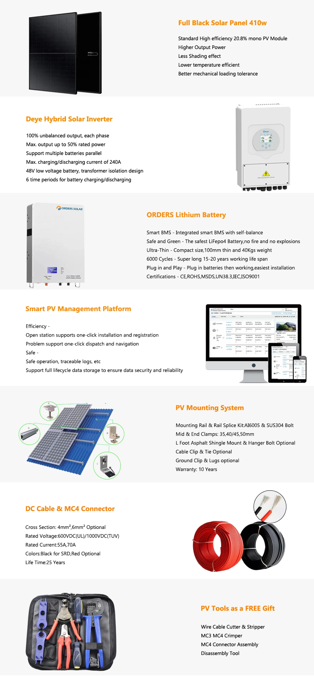 Complete on Grid Hybrid 5kw Solar System Price Solar Energy System 5 Kw Solar Panel System with Inverter and Battery