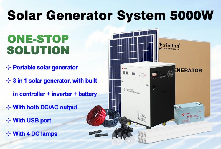 5 Kw Home off Grid Photovoltaic Kit Solar Panel Brackets Mounting Tracking Energy Storage System