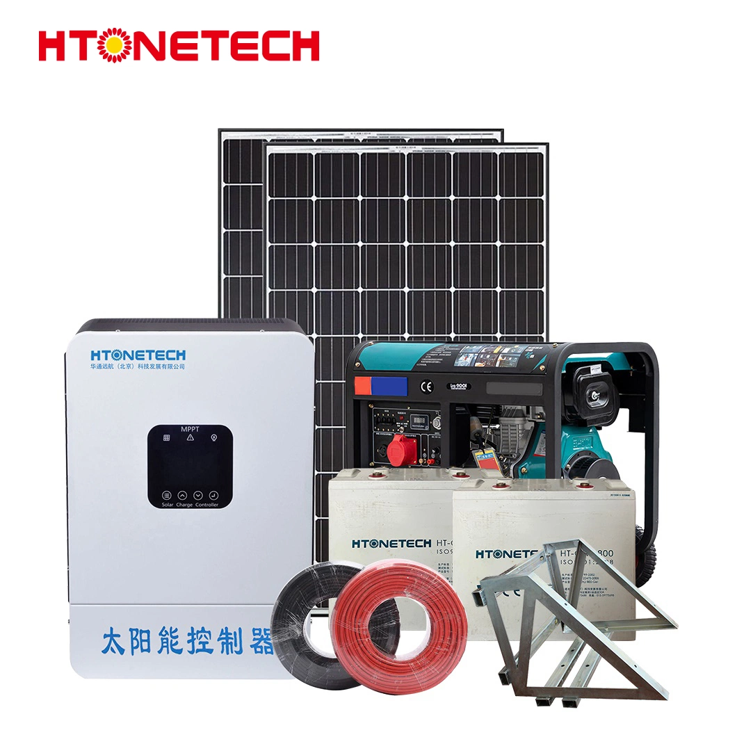 Htonetech 10000 Watts off Grid Solar System PV Panels Kit China Mono Panel 555W 550W Solar Panels 2.5 Kw Marine Diesel Generator 10kw on Grid Solar System