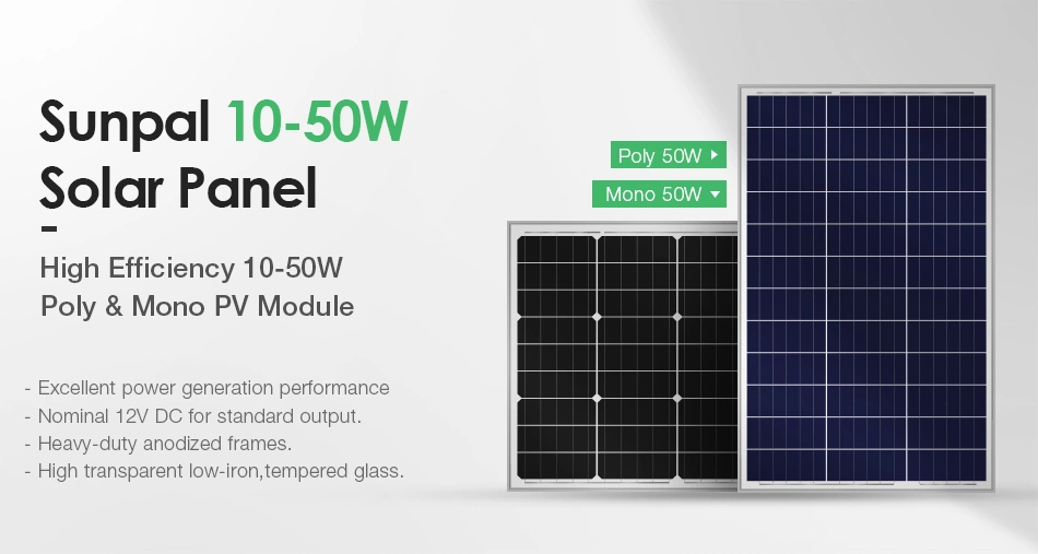 Sunpal IEC 61730 Price Second Hand Panel 10Wp 20Wp 30Wp 40Wp 50Wp For 10 Kw Residential Solar System