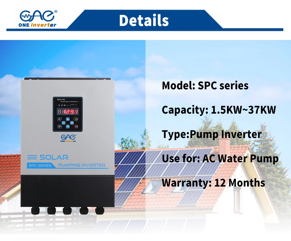 Agricultural Irrigation MPPT Solar Pump Inverter VFD Three Phase 380V 1.5kw Solar Water Pump Inverter