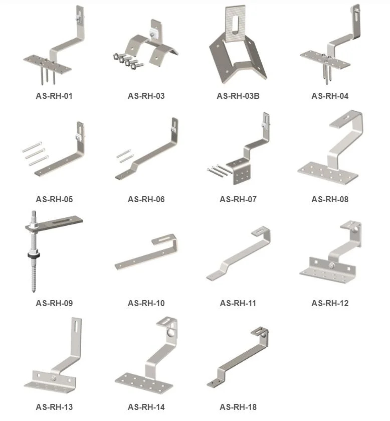 Solar Power 1.5 Kw Slate Bracket Stainless Steel Hook PV Tile Roof Mounting System