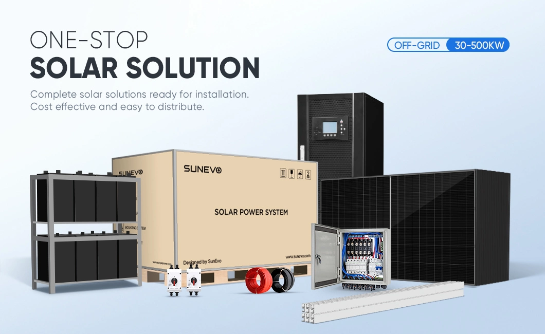 Sunevo Solar System 50kw Complete 50kw 50 Kw Solar Power Plant with Battery