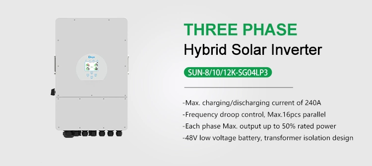 Wholesale Deye Solar Inverter 5kw 8kw 10kw Hybrid Inverter with MPPT Sun-12K-Sg04lp3-EU