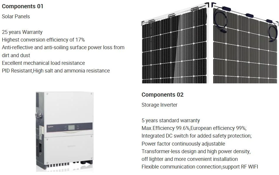 Solar PV Power Kit 6kw 7kw 8kw Solar Panel with Huawei Sungrow Inverter and Byd Catl Lithium Ion Battery