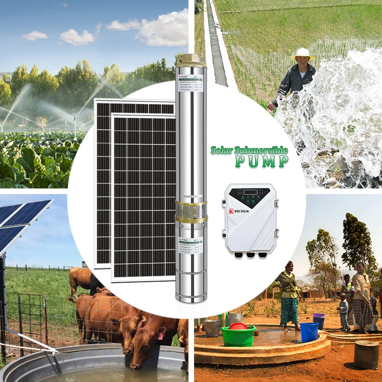 Whc Portable Deep Well1.5kw Solar Submersible Water Pump System Solar Water Pump