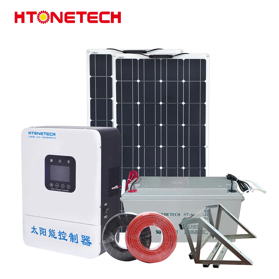 Htonetech 10kw off Grid Solar System Kit Price Manufacturing China 10kw 15kw 20kw 57kw Industrial Commercial Solar Energy System with 12V 40W Solar Panel