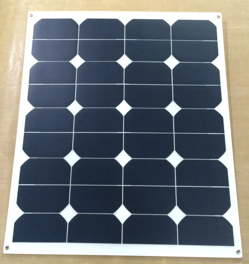 60W Sunpower Flexible Solar Panel, Waterproof Junction Box in The Back