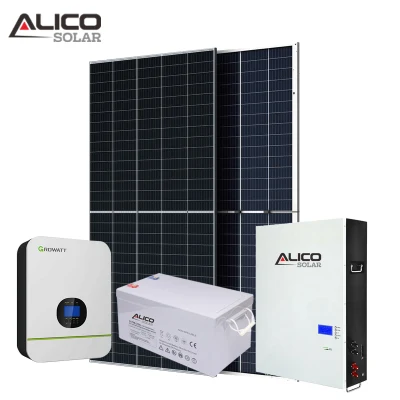  Alicosolar fuera de la red de almacenamiento de energía solar de 1kw Kits de 3kw 4kw 5kw de energía solar fotovoltaica Modul System para uso doméstico Sistema de Energía Solar con batería de almacenamiento