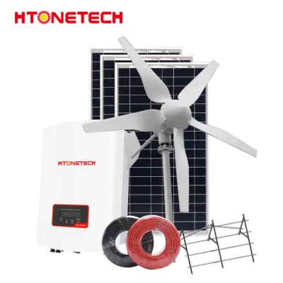  Htonetech China 430W 210mm Panel solar Mayoristas 300W 3000W Seguridad Cámara sistema de Energía Solar con 1,5 kilovatios de aerogenerador
