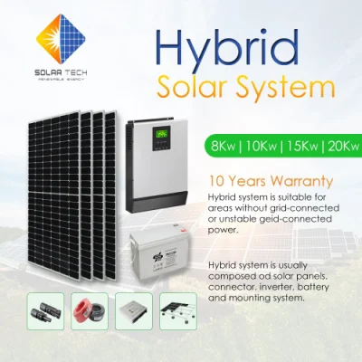  5kw híbrido de 10kw Sistema Solar con batería de reserva