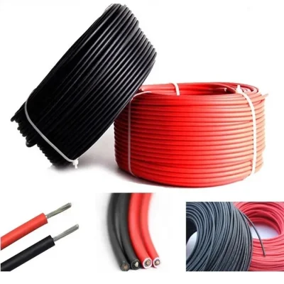  Cable solar PV XLPE con certificación TUV retardante de llama 4 mm2 6 mm2 Potencia Eléctrica cable fotovoltaico dc de núcleo único para panel solar