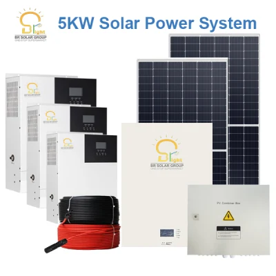  Fuera de la red de 10 kw de energía solar fotovoltaica Inicio Grupo completo de la estación de potencia híbrido de Almacenamiento de Energía Solar Completo Sistema con el respaldo de batería de litio del inversor