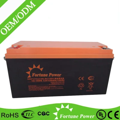  Gel AGM Batería 12V 150AH 5kw Sistema Solar con batería de alta capacidad de copia de seguridad Precio promocional
