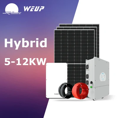  Residencial 6Kw 10KW 12kw sistema de Energía Solar Fotovoltaica híbrida para Casa