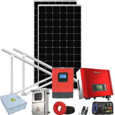  20kw 10 Kwh el precio de 10kw de potencia híbrido de generadores eólicos Grid Panel solar de silicio tierra atadas de sistemas de montaje