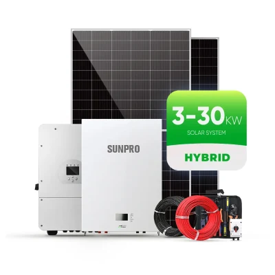  Kit completo de panel solar completo híbrido de tres fases en grid 25 kW 35kW 40 kVA 100kw 500kW 1MW Potencia solar Precio del sistema