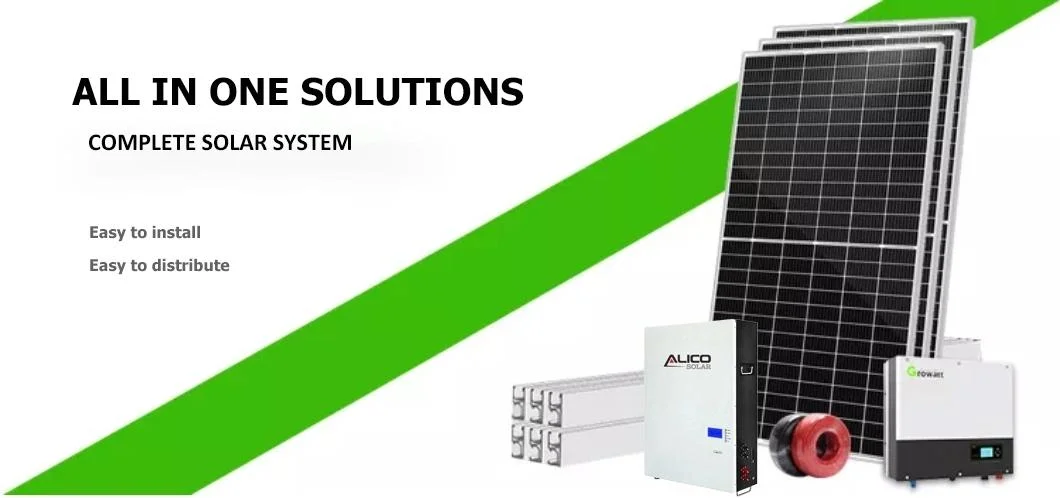 Alicosolar 1kw 2kw 3kw 4kw 5kw 6kw 7kw 8kw 9kw 10kw Complete Set off Grid Solar Power System Solar Panel System