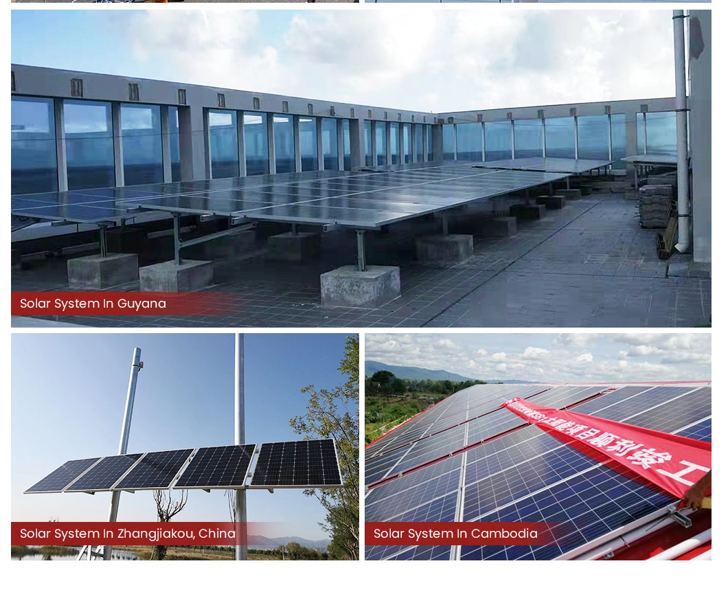 Htonetech Hybrid Solar Inverter 10kw 3 Phase Solar Panels 650 Watt China Manufacturing 5000W 45000W on Grid Solar Power System 7kw