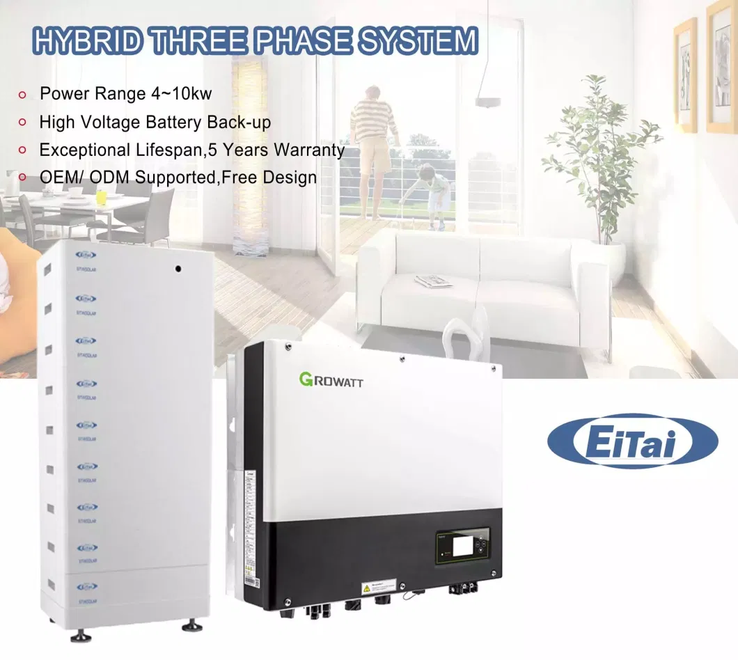 Eitai Growatt 10kw 20kw 4kw 5 Kw Solar Hybrid Photovoltaic Panel Home Inverter Battery Energy Power Storage System Kit 5kw Price