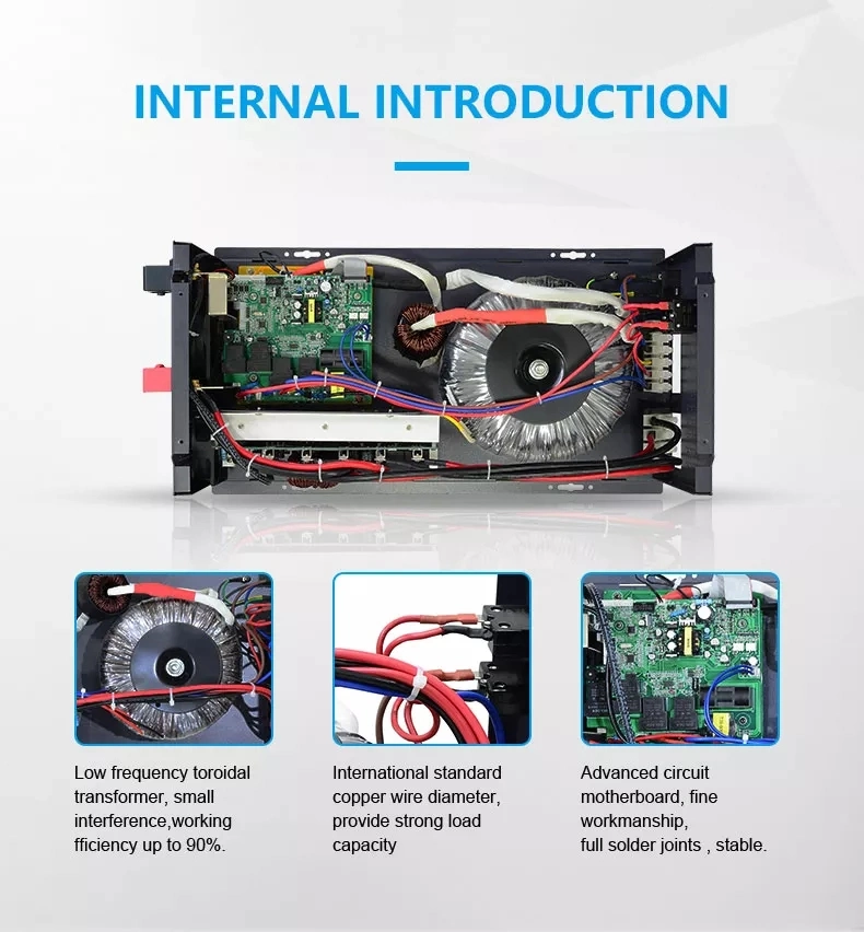 6 Kw Low Frequency Pure Sine Wave Single Phase DC to AC off Grid Solar Inverter with MPPT Controller Factory Sell 48VDC