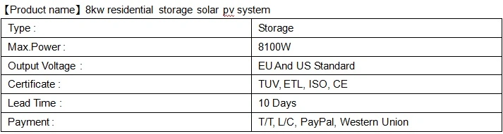 6kw 7kw 8kw Storage Hybrid Solar PV Power Kit with Jasolar Jinko Trinasolar Solar Panel and Top 10 Storage Inverter
