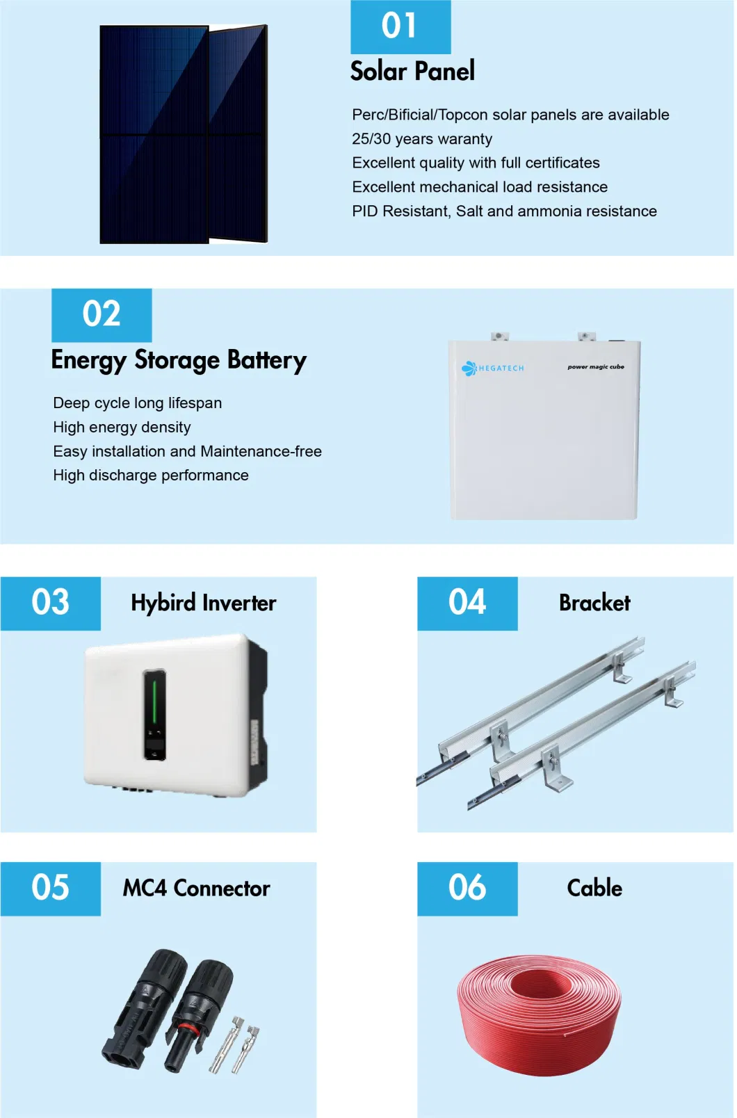 4.4kw Hgt on Grid/off Grid Energy Storage Home Battery Solar Power System Factory Price
