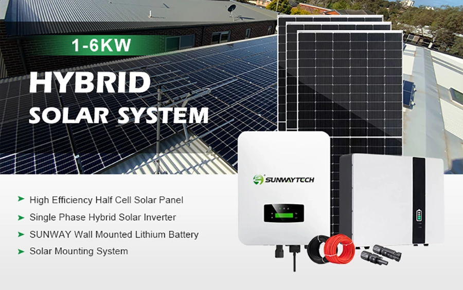 Hybrid PV Panel Solar Power System 3kw 4kw 5kw 6kw Solar Energy Storage System with Lithium Battery