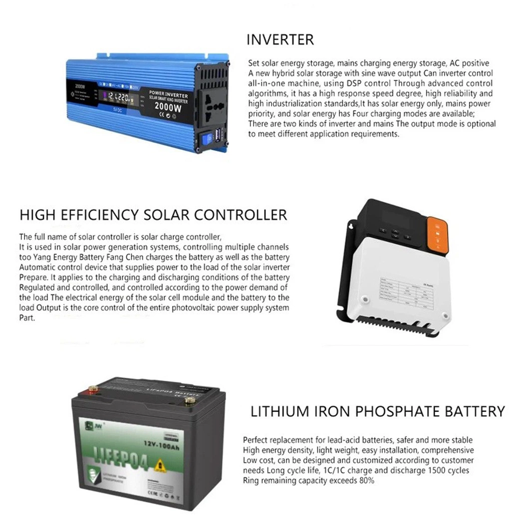 LFP Battery Solar Energy System 3kw 4kw 5kw 8kw 10kw Solar Panel System Solar Energy Power System for Home Storage System