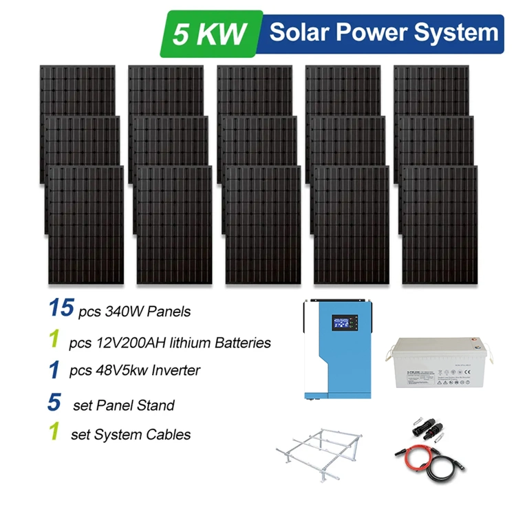 Intelligent Type 4 Kw 500 Watts Solar off-Grid System Portable Power Station for Roof