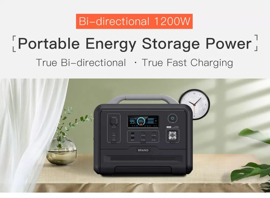 Outdoor Emergency LiFePO4 1200W Portable Power Station Lithium Battery Power off-Grid