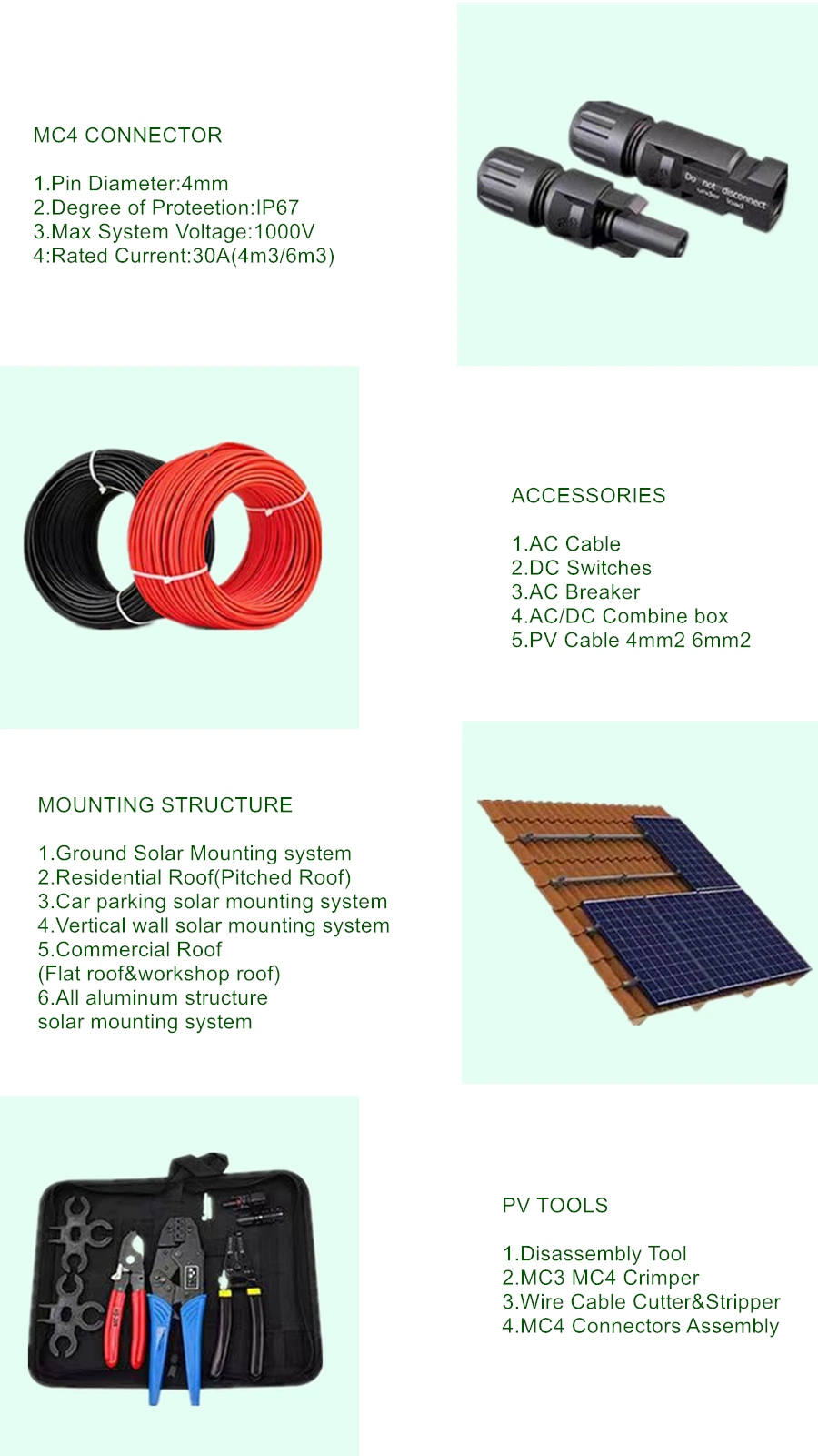 Complete Set Solar Energy System 50kw Hybrid 30kw Solar Panel Home Kit