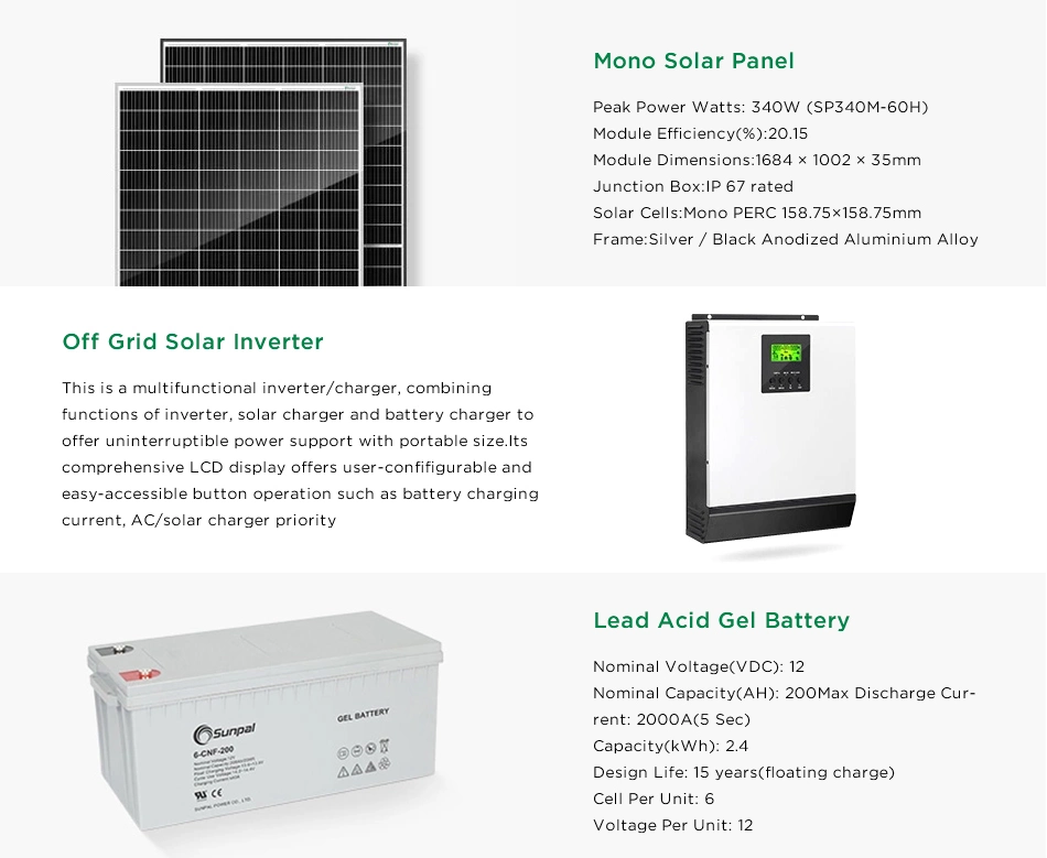 Sunpal Full off Grid Solar Energy System 5000W 5kw 10kw 5 10 Kw Solar Power Generator System Complete Kit