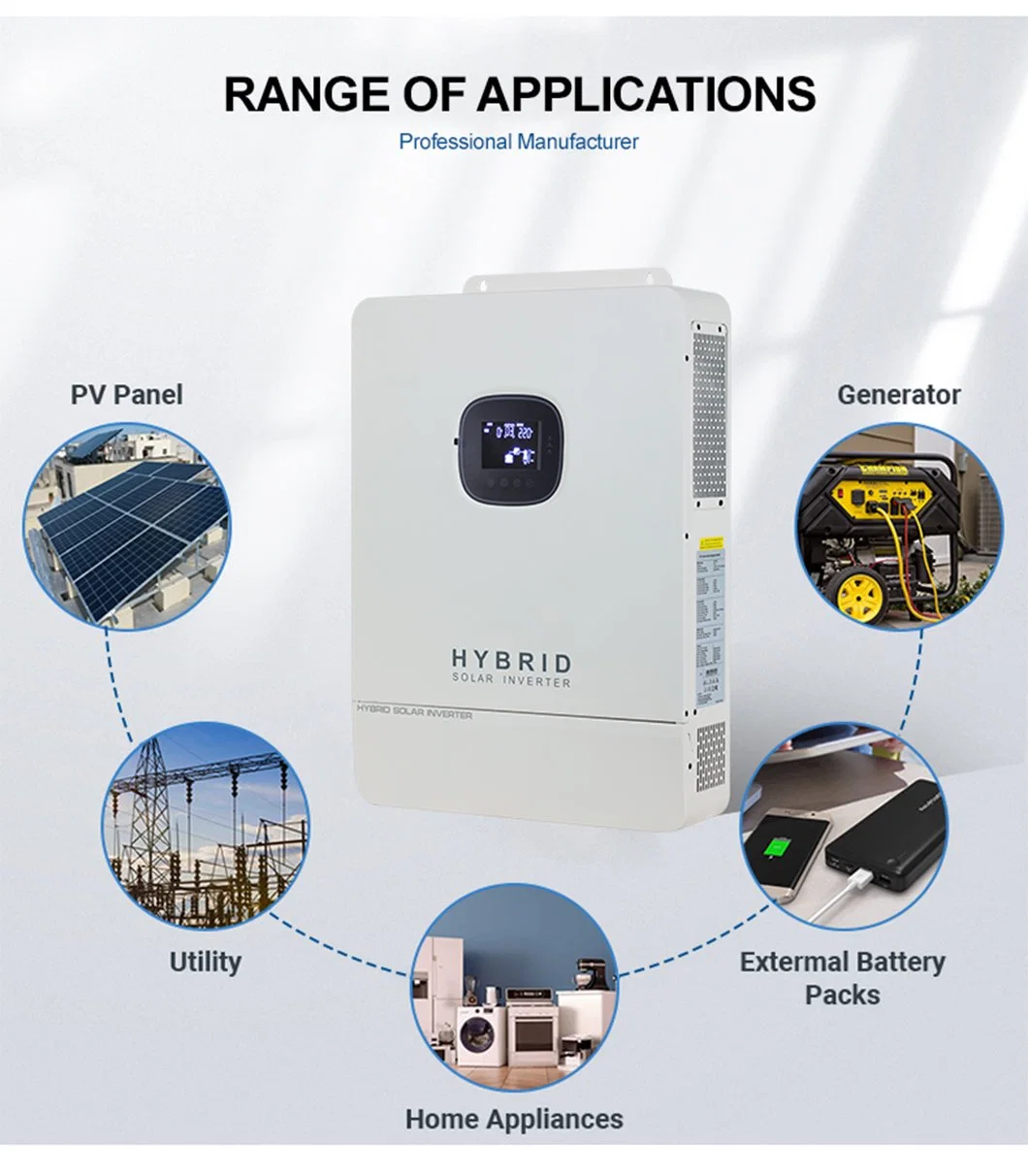 High Frequency Pure Sine Wave 3kw off-Grid Solar Power System Reverse Control All in One MPPT PV Solar Hybrid Inverter Home Battery Storage System 5kw