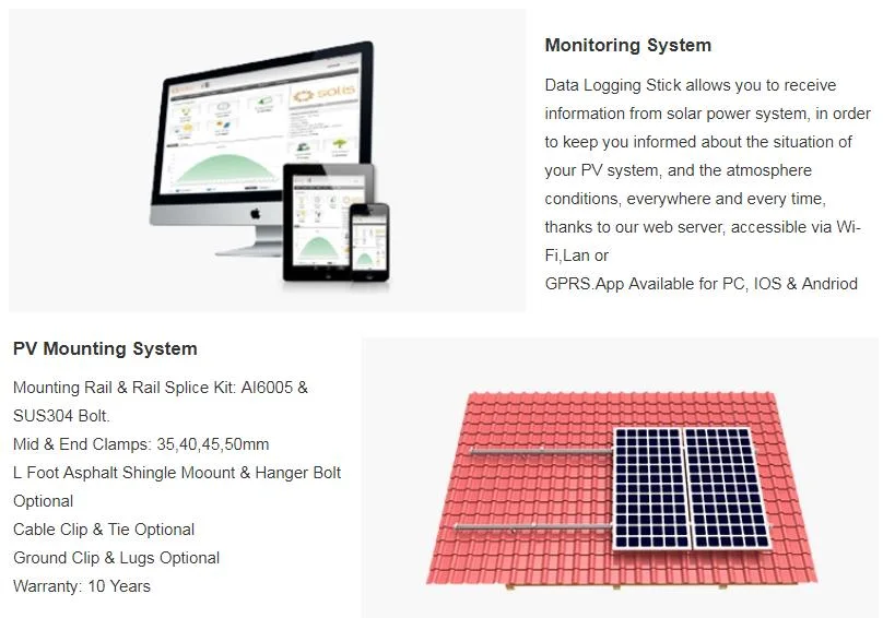 1kw 3kw 4kw 5kw 7kw 10kw on Grid Solar System Home Use Solar Power System with Battery