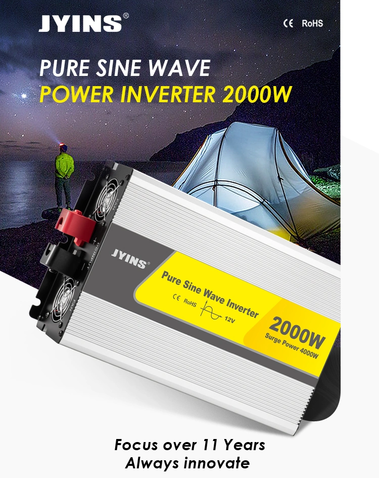 2000W 12V/24V/48V DC to AC 110V/220V/230V Pure Sine Wave Solar Power Inverter