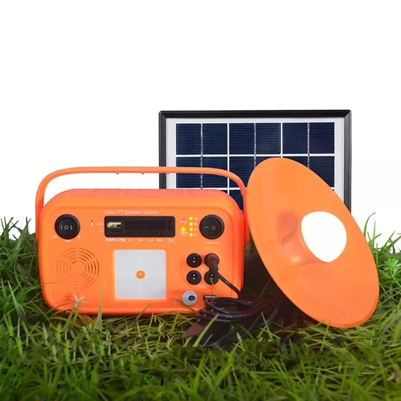 Mini Home Solar Lighting System Portable Solar Kit with FM/Radio/ Bt Speaker off Grid Solar Power System Solar Kit for Home Use