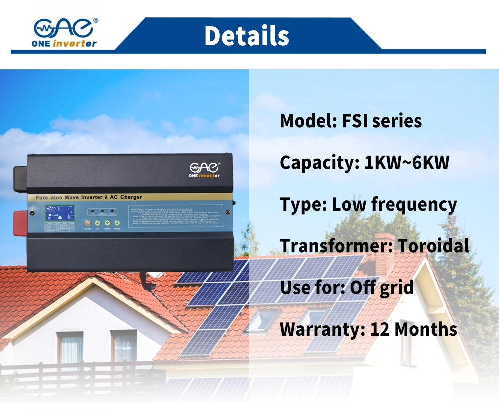 2000W Hybrid Solar Inverter with 60A MPPT Charge Controller Low Frequency